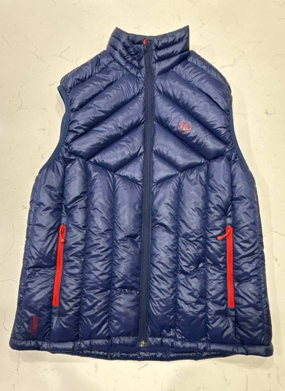 Big Agnes Downtek Down Puffer Vest Blue Red Full Zip